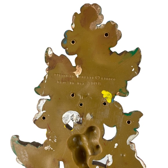 Vintage MCM Wall Hanging Candle Holder Cottagecore 1960s Fruit Floral Syroco Set - Picture 14 of 16